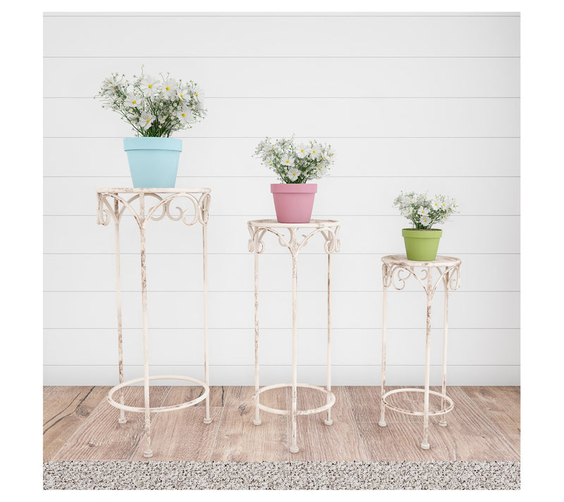 Pure Garden Set of 3 Nesting W rought Iron Pla nt Stands — Main view