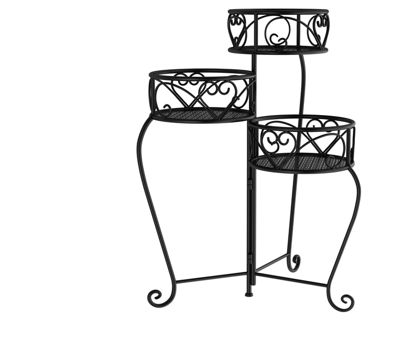 Pure Garden 3-Tier Folding Wrought Iron Plant Stand — View 4