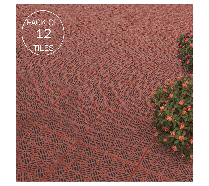 Pure Garden 12 Deck Tiles Outdoor InterlockingPatio Flooring — View 2