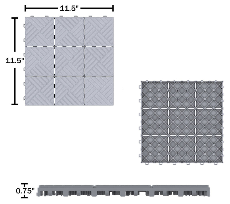 Pure Garden Dec k Tiles 30 Inte rlocking Patio Tiles — View 2