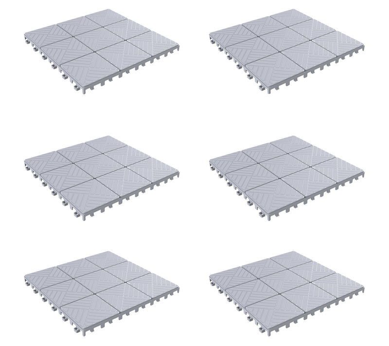 Pure Garden Deck Tiles 6-Pack Interlocking Patio Tiles — View 7