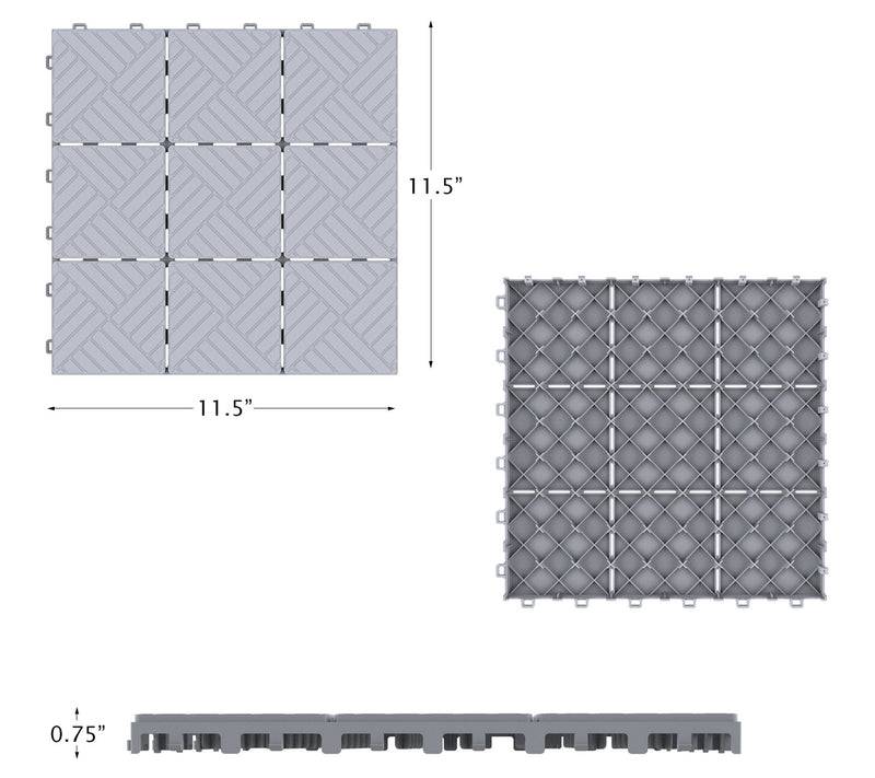 Pure Garden Deck Tiles 6-Pack Interlocking Patio Tiles — View 2