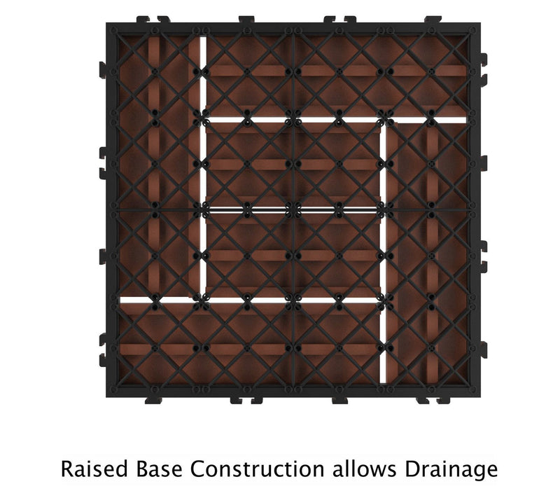 Pure Garden Interlocking Criss-Cross Pattern Deck Tiles — View 6