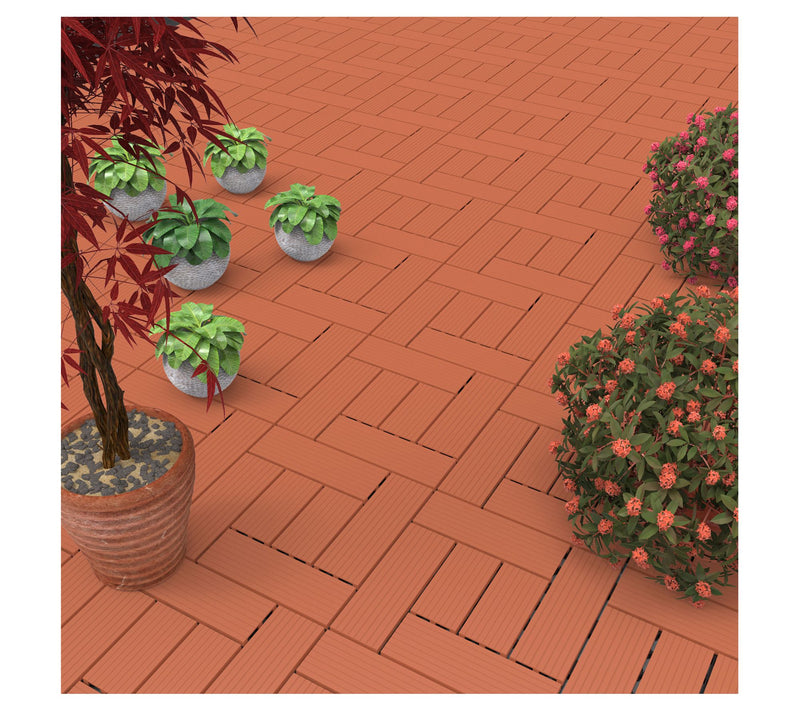 Pure Garden Interlocking Criss-Cross Pattern Deck Tiles — View 5