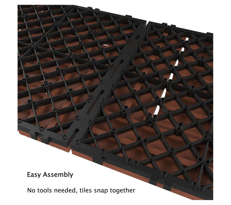 Pure Garden Interlocking Criss-Cross Pattern Deck Tiles — View 3