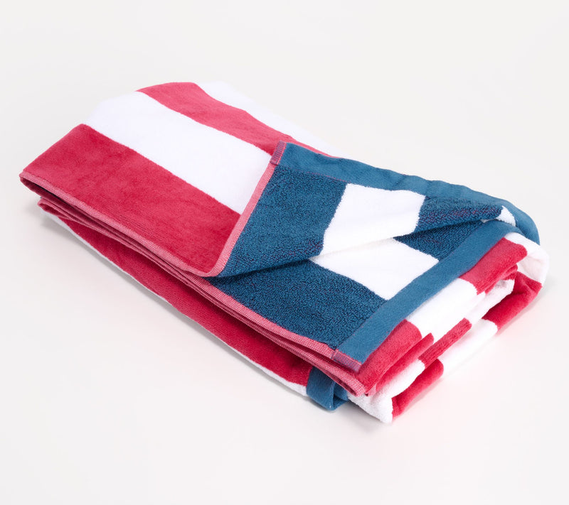 Home Reflections Reversible Cabana Stripe Beach Towel — View 3