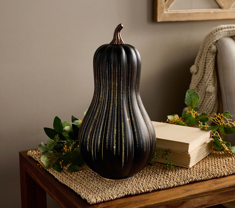 13" Illuminated Starry Night Glass Gourd by Valerie — View 3