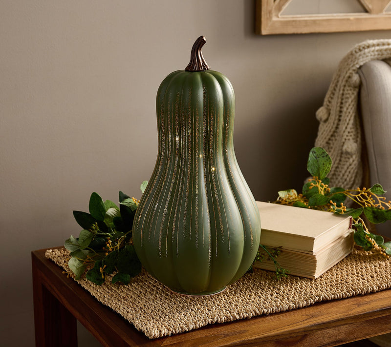 13" Illuminated Starry Night Glass Gourd by Valerie — View 13