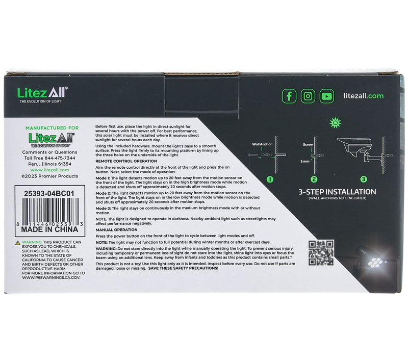 LitezAll 500 Lumen Solar Security Light — View 7