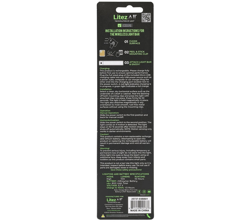LitezAll Rechargeable Motion Activated LightBar — View 8