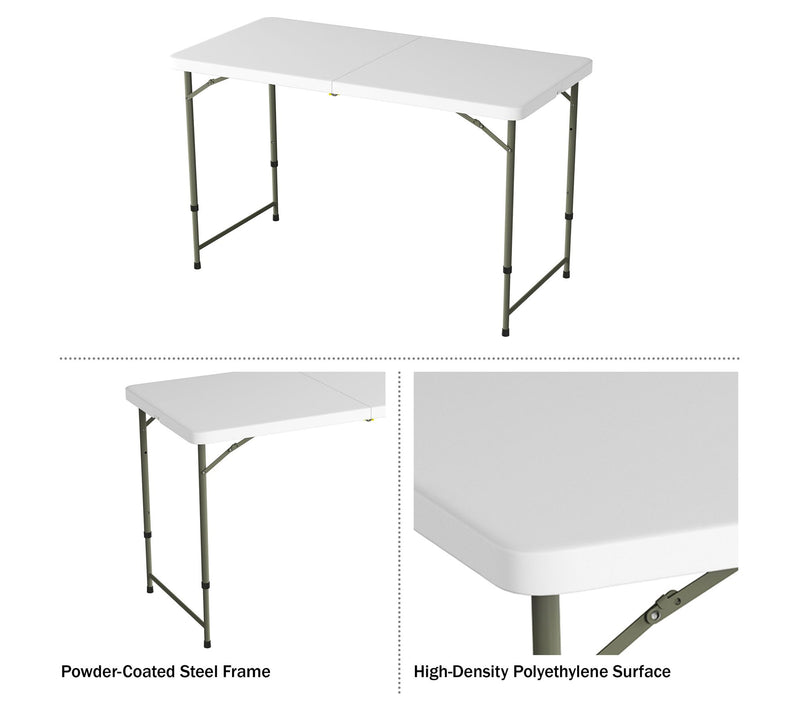 Lavish Home Adjustable Folding Table 4-Foot Utility Table — View 3