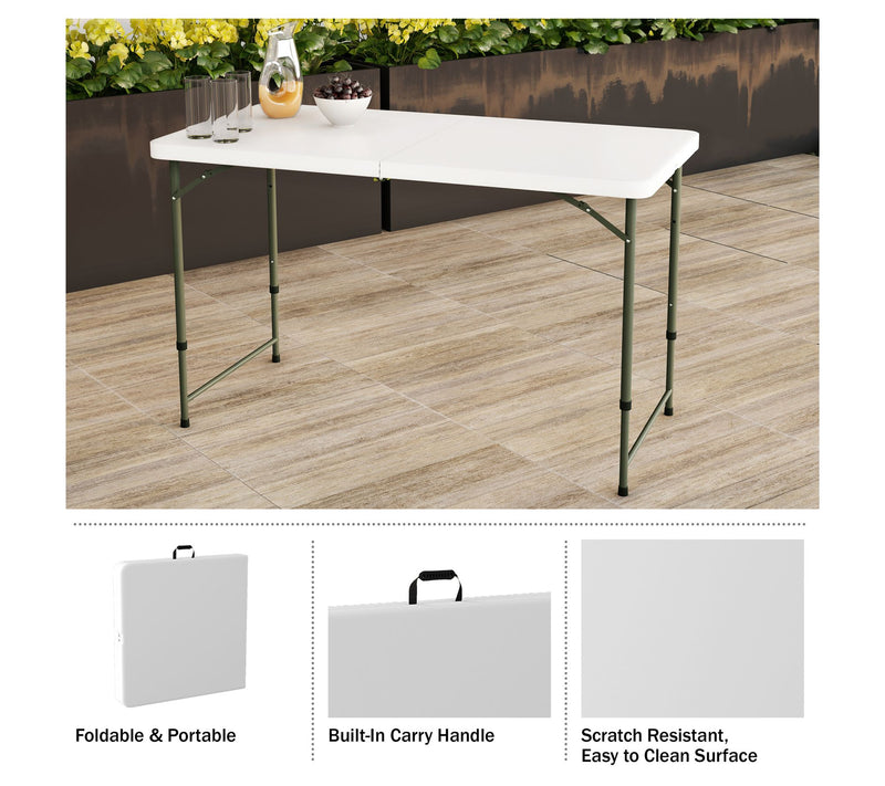 Lavish Home Adjustable Folding Table 4-Foot Utility Table — View 4
