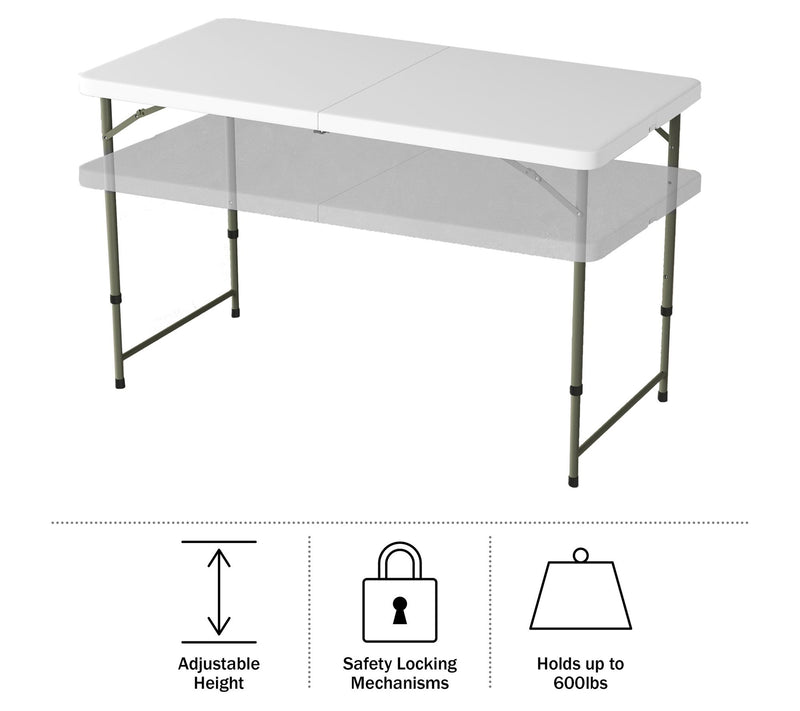 Lavish Home Adjustable Folding Table 4-Foot Utility Table — View 6