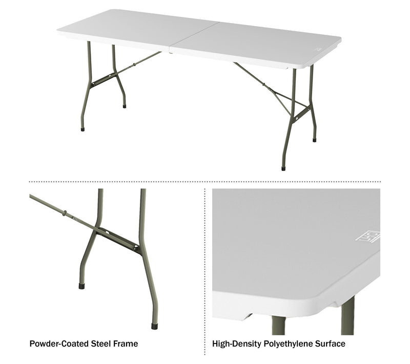 Lavish Home 6-Foot Folding Table Indoor and Outdoor Table — View 3