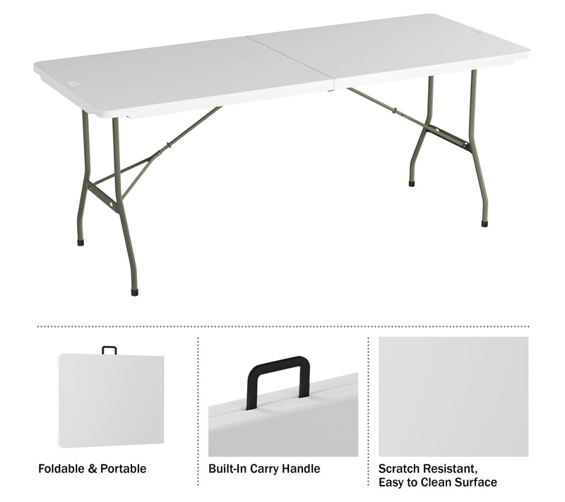 Lavish Home 6-Foot Folding Table Indoor and Outdoor Table — View 4