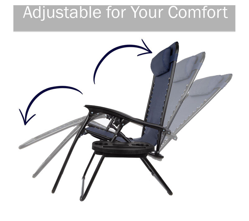 Pure Garden 2 Outdoor Zero Gravity with Side Tables — View 4