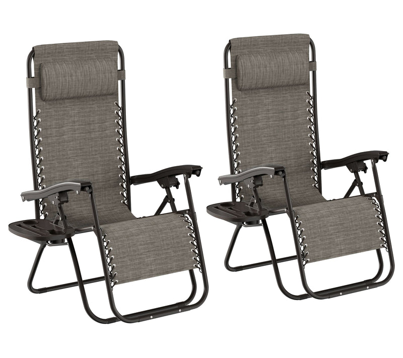 Pure Garden 2 Outdoor Zero Gravity with Side Tables — View 12