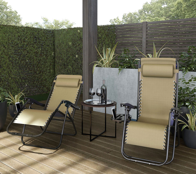 Pure Garden Set of 2 Outdoor Zero Gravity withide Tables — View 6
