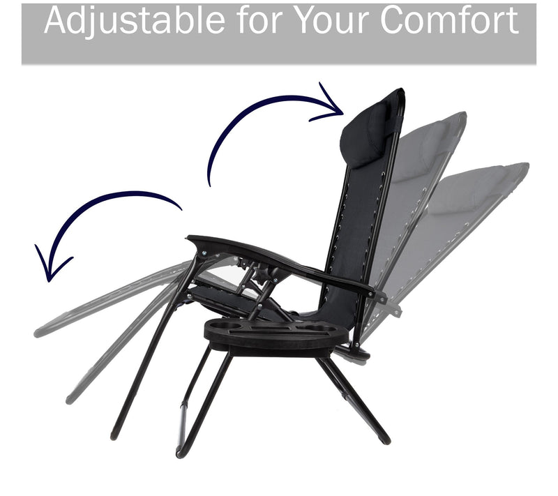 Pure Garden Set of 2 Outdoor Zero Gravity withide Tables — View 4