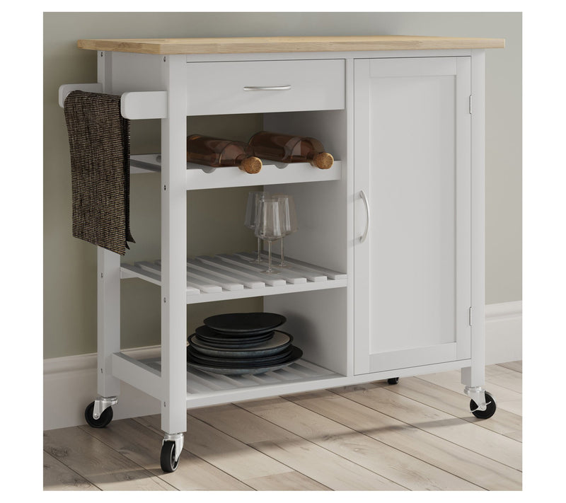 Lavish Home Kitchen Island with Towel Rack andShelves — View 10