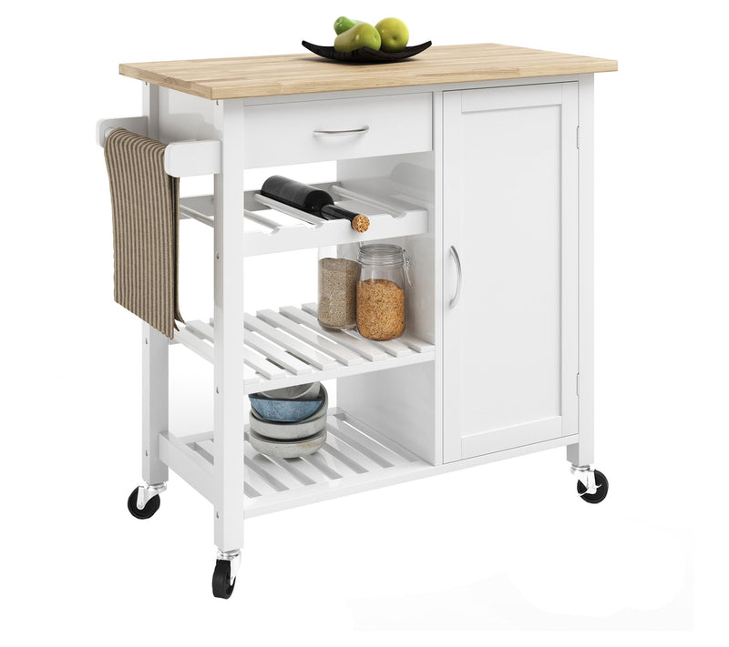 Lavish Home Kitchen Island with Towel Rack andShelves — View 3