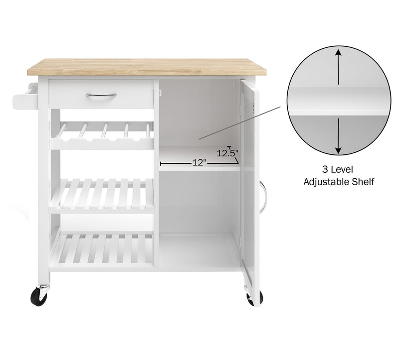 Lavish Home Kitchen Island with Towel Rack andShelves — View 4