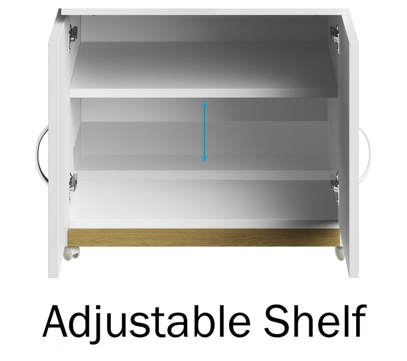 Lavish Home Microwave Stand with Storage Rolling Cabinet — View 5