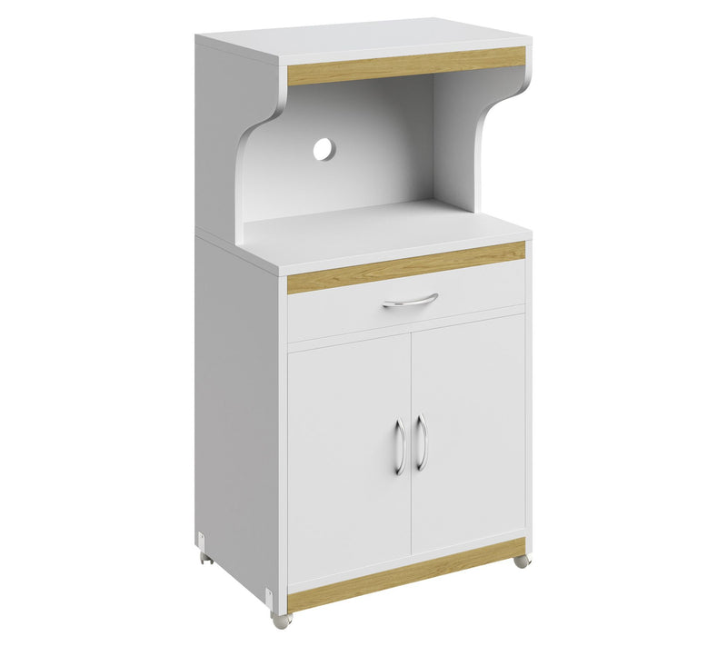Lavish Home Microwave Stand with Storage Rolling Cabinet — View 2