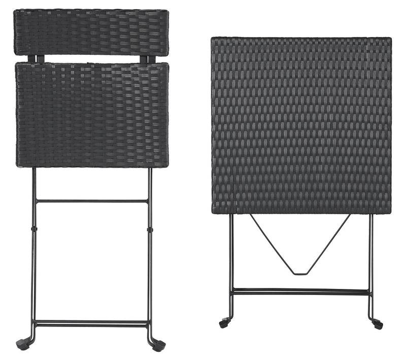Lavish Home Folding Patio Bistro 3-Piece Rattanand Steel Cafe — View 6