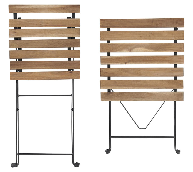 Lavish Home Folding Patio Bistro 3-Piece AcaciaWood Cafe — View 3