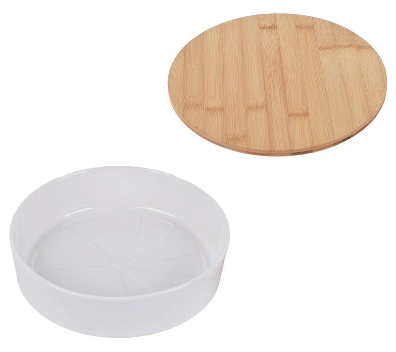 Temp-tations Special Edition Seasonal Figural Dish w/ Wooden Trivet — Main view