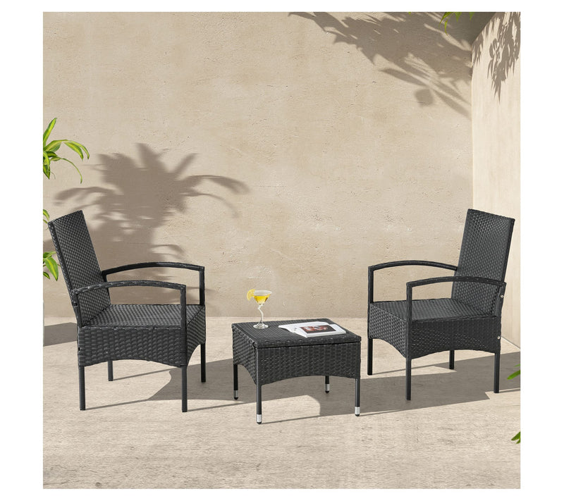 Lavish Home Patio Furniture 3-Piece Rattan Seating Combo — View 10
