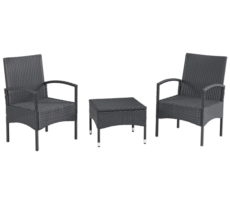 Lavish Home Patio Furniture 3-Piece Rattan Seating Combo — View 3