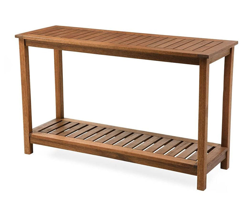 Plow & Hearth Lancaster Outdoor Eucalyptus WoodConsole Table — View 2