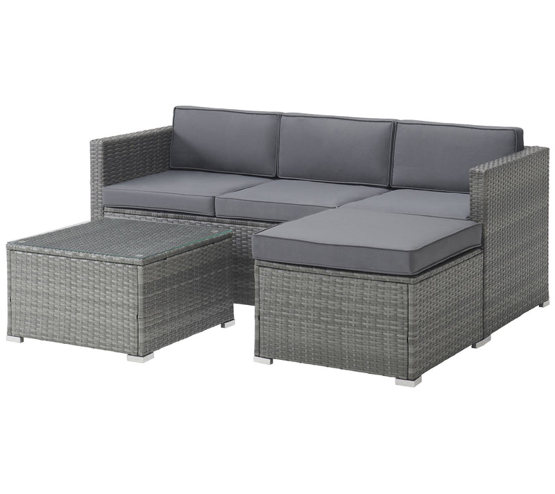 Lavish Home Patio 3-Piece Rattan Outdoor Furniture — View 4