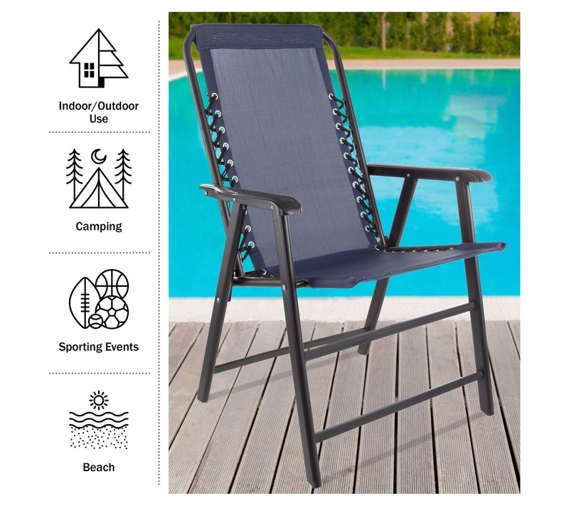 Pure Garden 2 Folding Camping Chairs Portable Lounge Chairs — View 7
