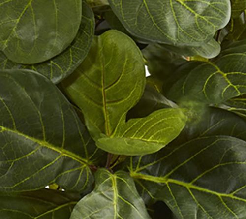 Nearly Natural 5' Fiddle Leaf Faux Tree in White Tower Planter — View 2