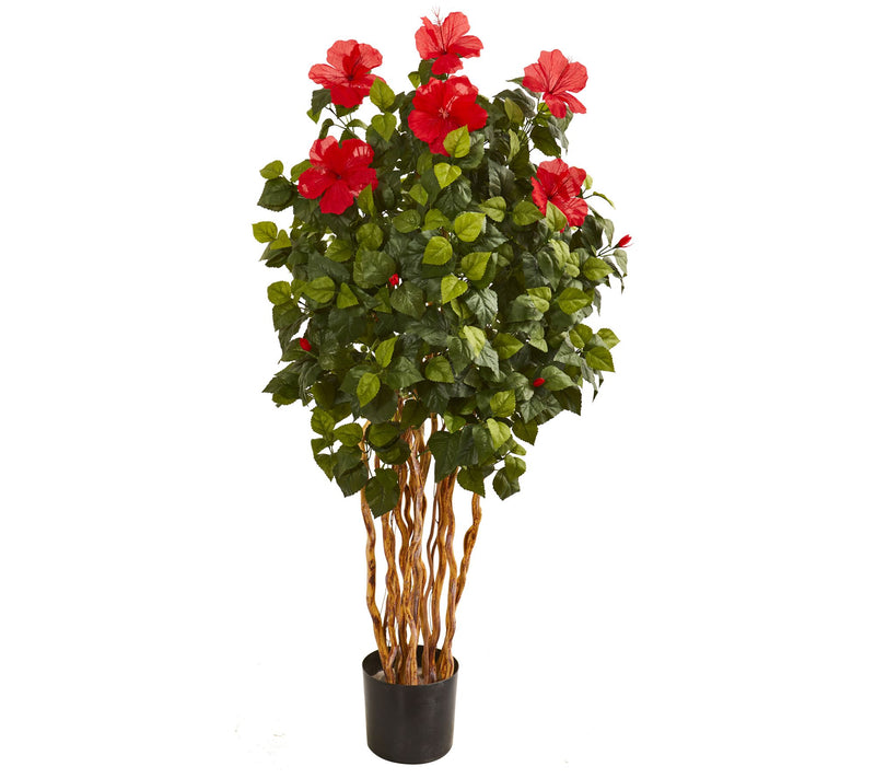 Nearly Natural 5' Hibiscus Artificial Tree — View 3