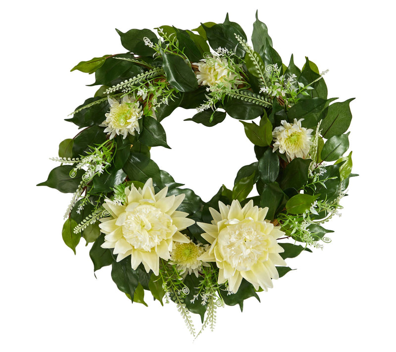 Nearly Natural 20" Protea Artificial Wreath — Main view