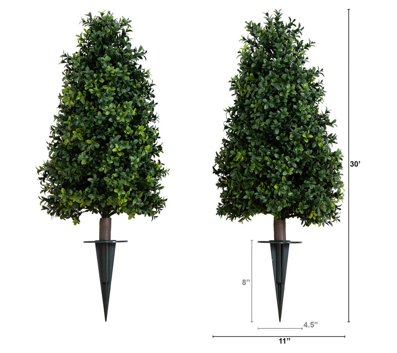 Nearly Natural UV Resistant 30" Faux Boxwood Plant - Set of 2 — View 4