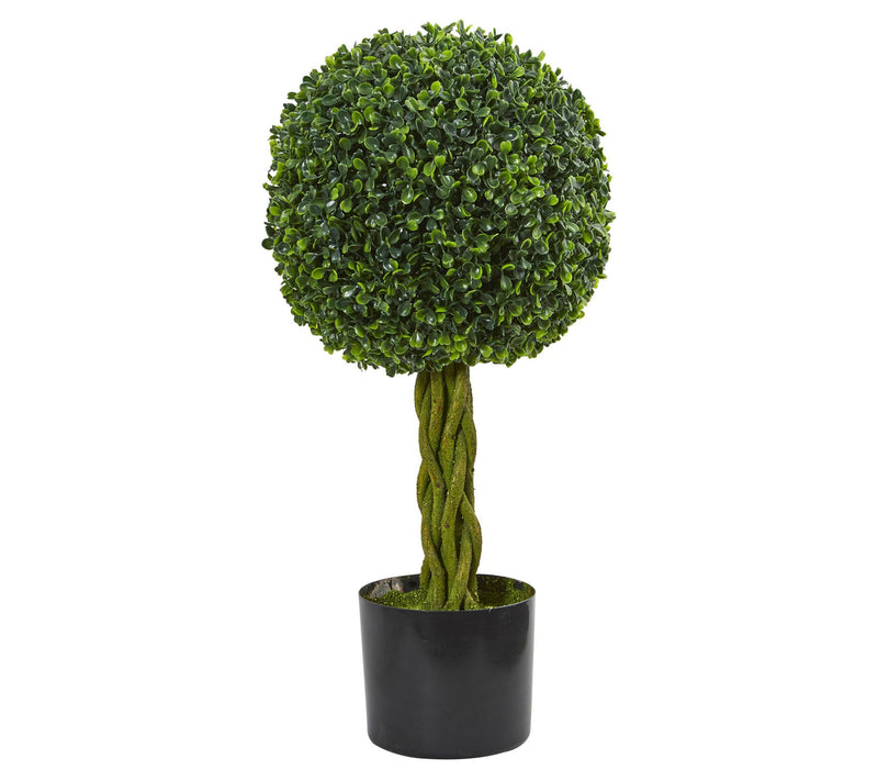 Nearly Natural 2' Boxwood Ball with Woven Trunk  UV — View 3