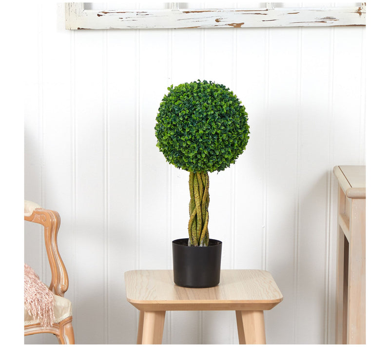 Nearly Natural 2' Boxwood Ball with Woven Trunk  UV — View 4