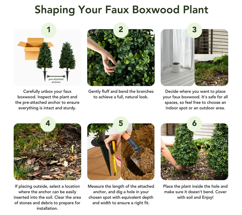 Nearly Natural 36" Faux Boxwood Plant UV(Set of  2) — View 8