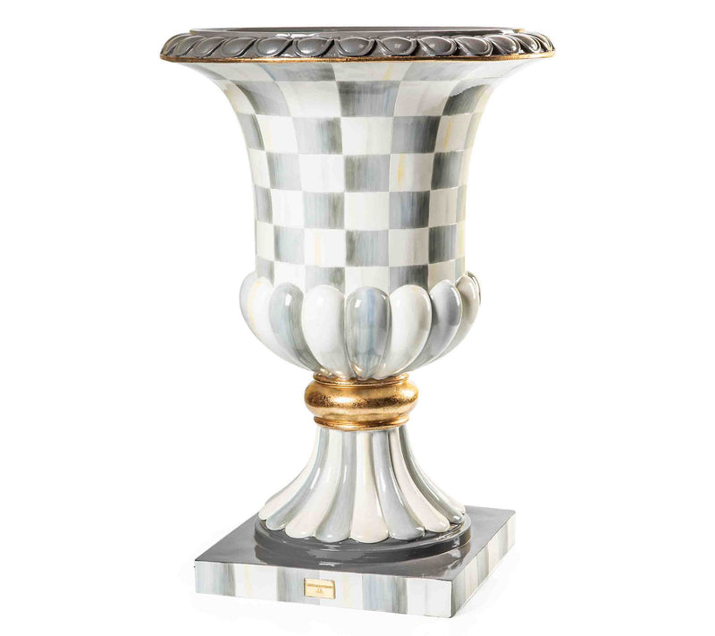 MacKenzie-Childs Sterling Check Pedestal Urn — Main view