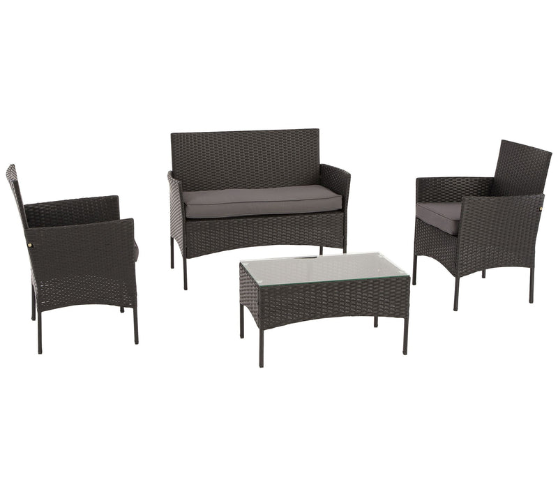 Lavish Home 4-Piece Patio Outdoor Rattan Furniture — View 9