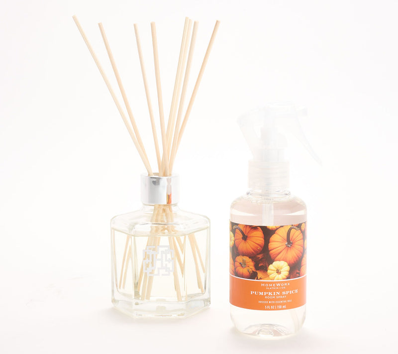 HomeWorx by Slatkin + Co. Pumpkin Spice Reed Diffuser & Room Spray Set — View 2