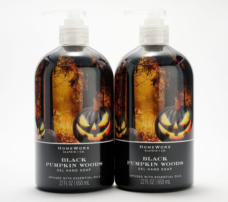 HomeWorx by Slatkin + Co. S/2 Black Pumpkin Woods 22-oz Soaps — Main view