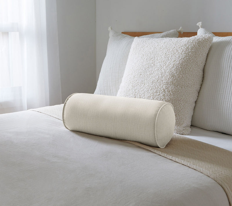Sorra Home Textured Indoor Corded 20" Bolster Pillow — View 2