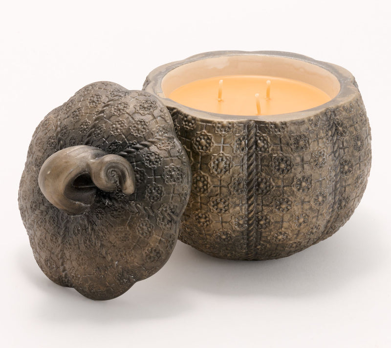 HomeWorx by Slatkin + Co. 14oz Hob Nail Pumpkin Candle- Golden Harvest — Main view