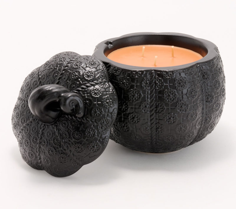 HomeWorx by Slatkin + Co. 14oz Hob Nail Pumpkin Candle- Golden Harvest — View 8